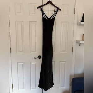 LULUS Fareeda Black Rhinestone Backless Mermaid Maxi Dress
S
Black